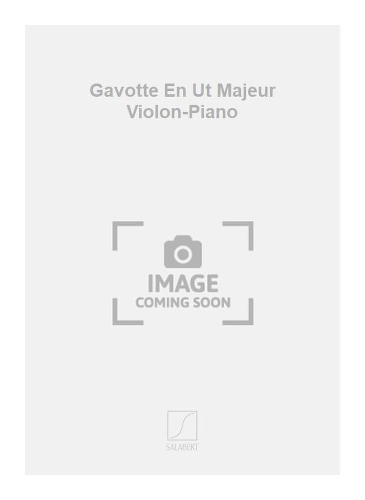 Gavotte En Ut Majeur Violon-Piano